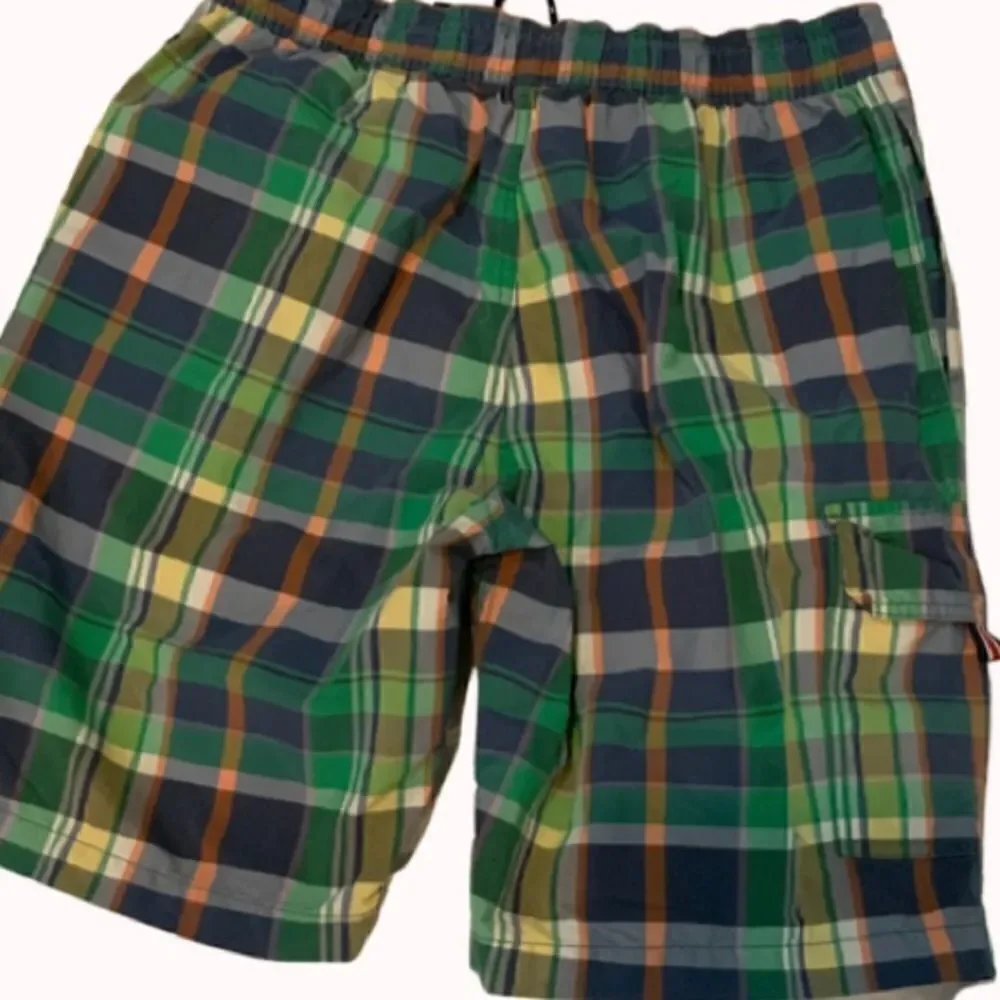 Tommy Hilfiger Plaid Board Swim Trunks Medium